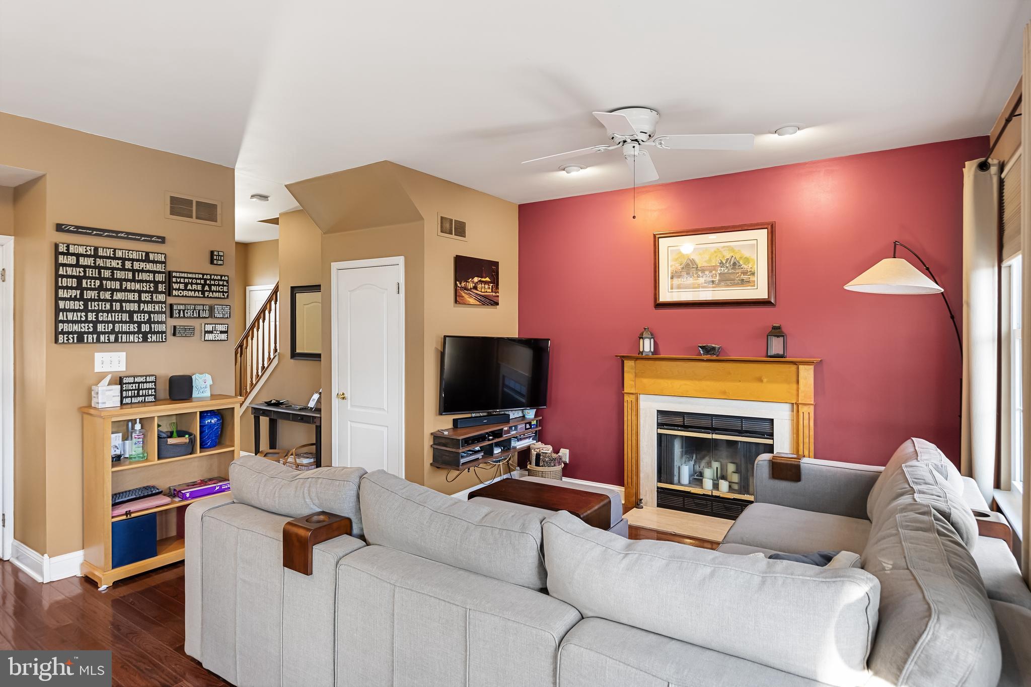 6 Read Drive Sicklerville, NJ 08081 - Photo 15 of 36 a living room with furniture a flat screen tv and a fireplace
