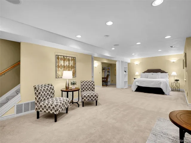 a living room with furniture and a couch