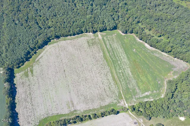 a view of field with trees in the background