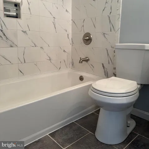 a bathroom with a toilet and a bathtub