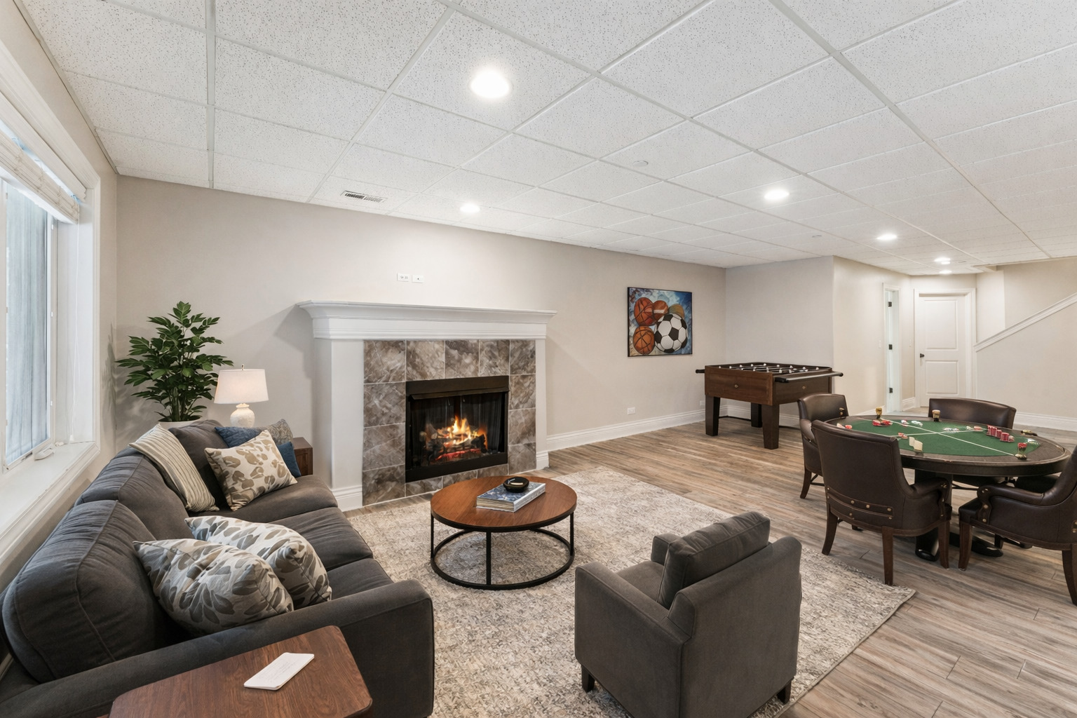 1407 Rue Paris Place Inverness, IL 60067 - Photo 25 of 38 a living room with furniture and a fireplace