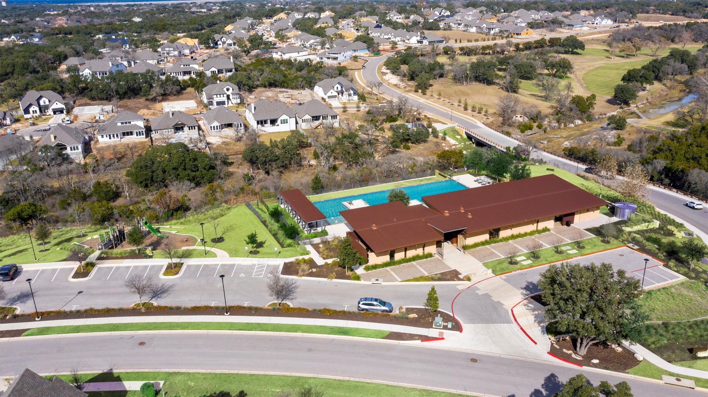 424 Wolf Springs Road Georgetown, TX 78628 - Photo 32 of 35 an aerial view of residential houses with outdoor space