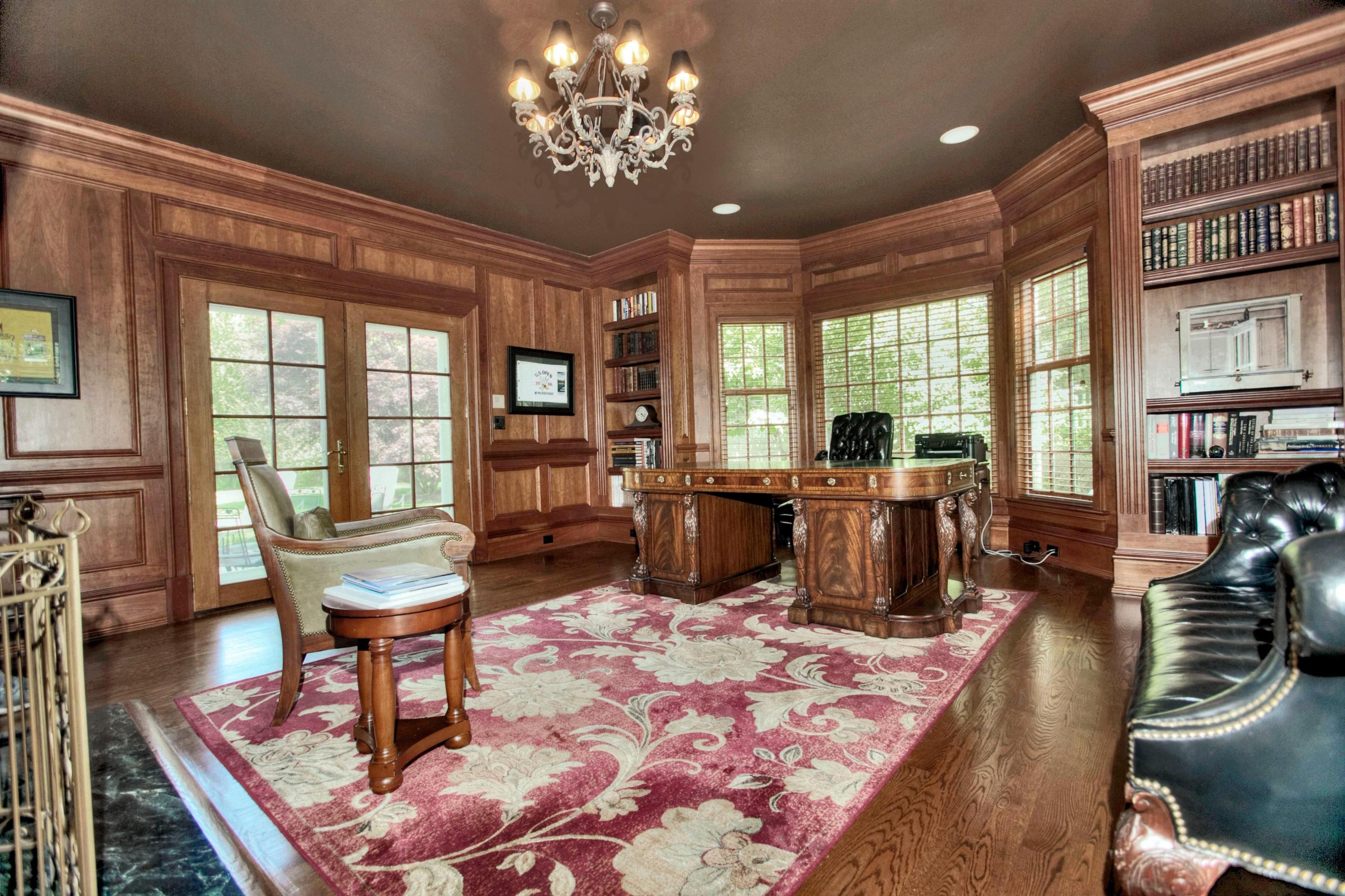 1325 Smith Ridge Road New Canaan, CT 06840 - Photo 12 of 28 a living room with fireplace furniture and a large window
