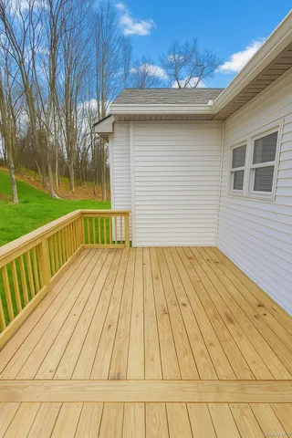 a view of wooden deck