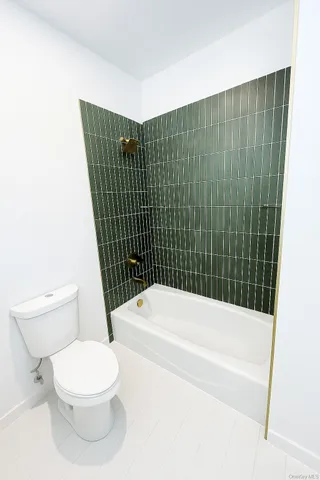 a bathroom with a toilet and a bathtub