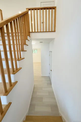 a view of a stairs and an entryway