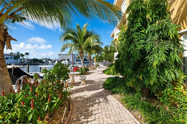 an outdoor space with patio