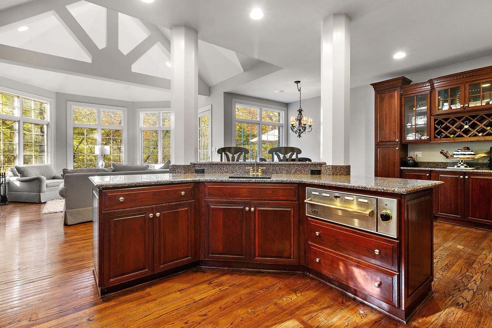 721 Chatfield Road New Lenox, IL 60451 - Photo 22 of 76 a kitchen with stainless steel appliances granite countertop wooden cabinets and a large window