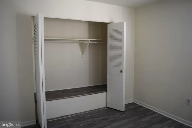 a view of a small space with a window