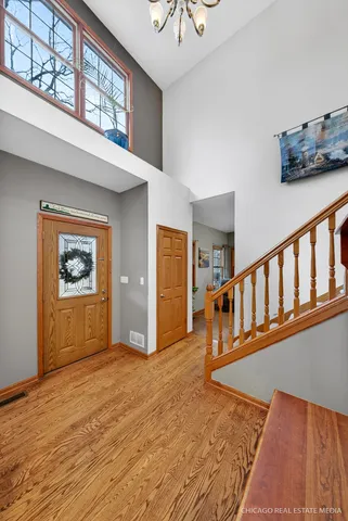 a view of a hallway with an entryway