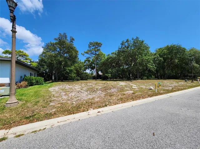 a view of a house with a yard and large trees