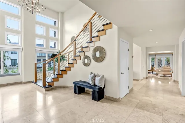 a view of a kitchen with workspace and wooden floor
