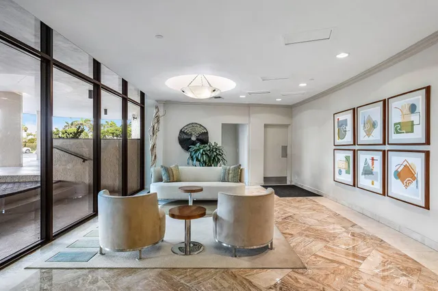 a living room with a large window