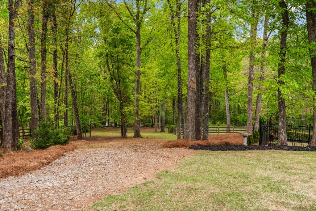 515 Tullamore Way Alpharetta, GA 30004 - Photo 59 of 71 a backyard of a house with lots of green space and fountain