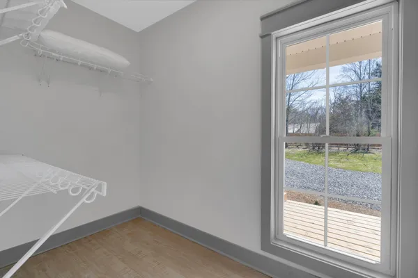 an empty room with a window