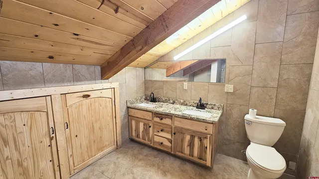 a close view of a bathroom shower