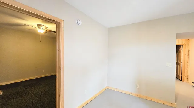 a view of a room with sliding door