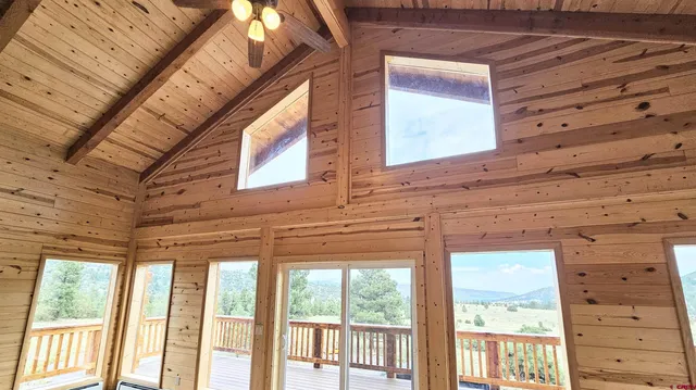 a view of a building from a window