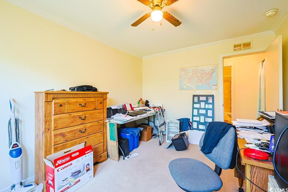 1291 Highway 701 Highway Loris, SC 29569 - Photo 21 of 40 Carpeted office featuring ornamental molding and ceiling fan
