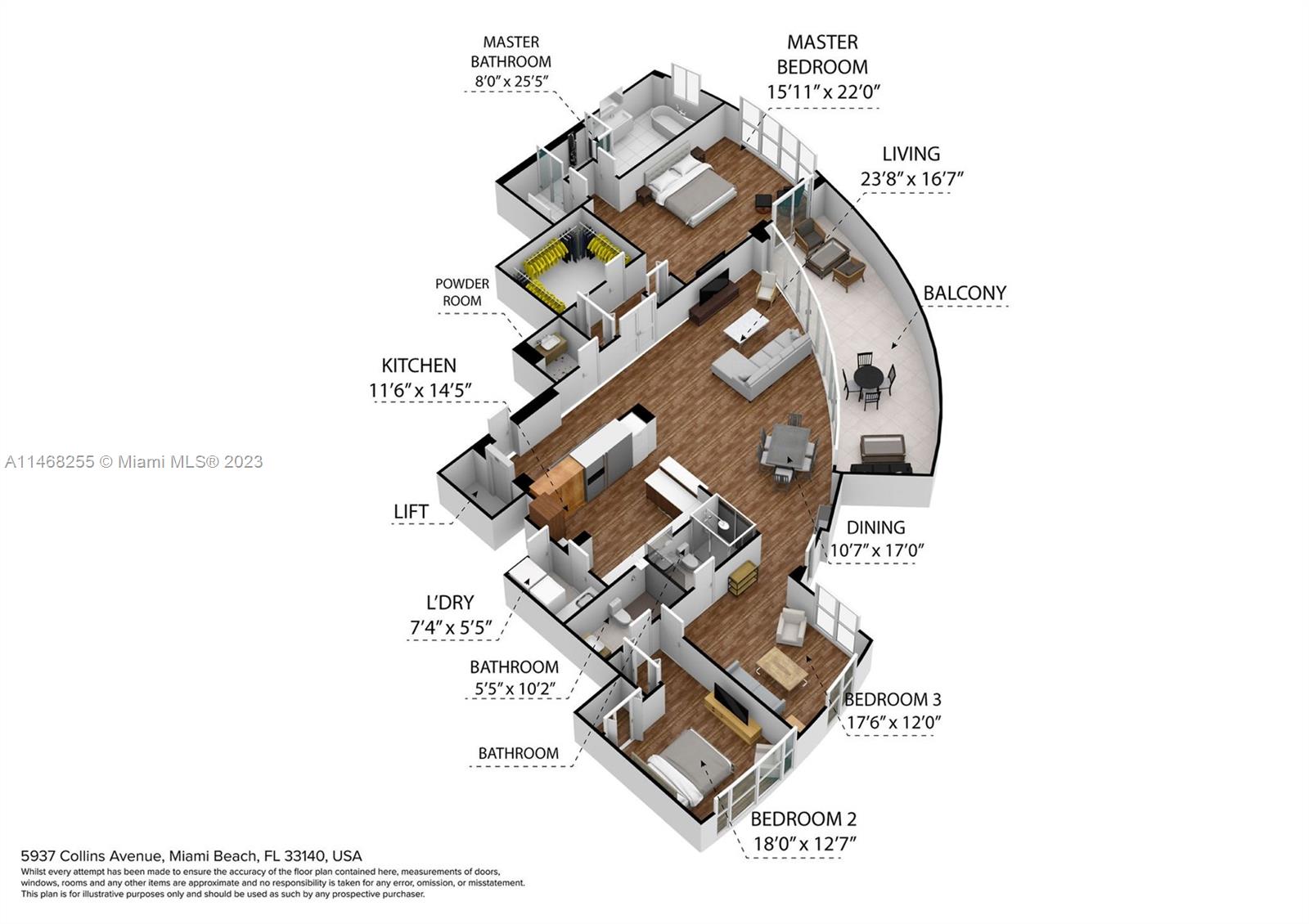 5959 Collins Avenue, Unit 902 Miami Beach, FL 33140 - Photo 45 of 46 a picture of a floor plan