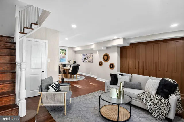 a living room with furniture