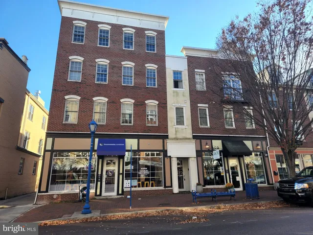 a front view of a multi story building