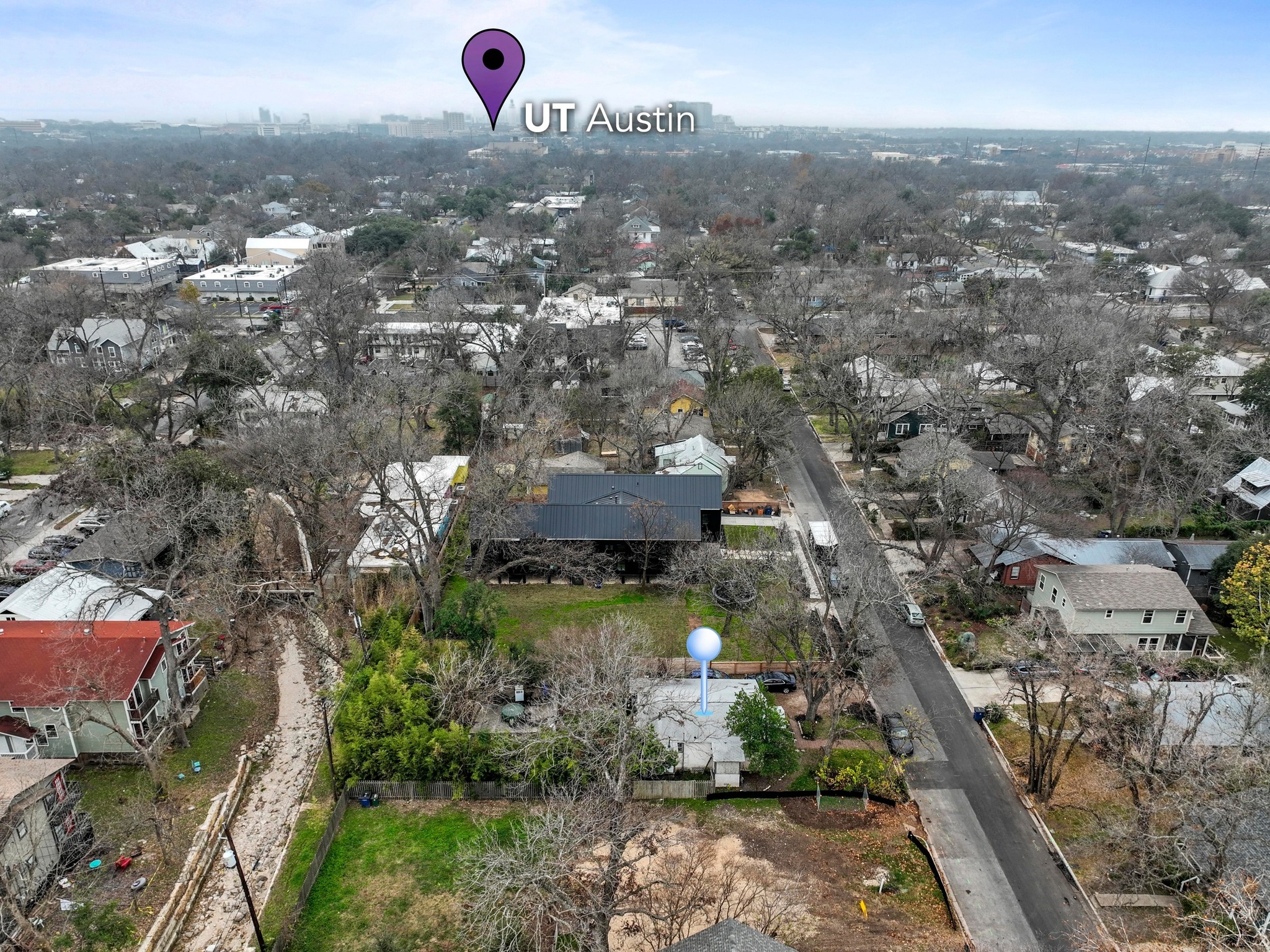 4519 Avenue D Austin, TX 78751 - Photo 3 of 18 Aerial perspective of suburban area