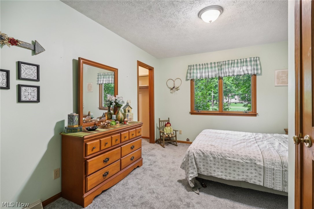 2919 South Ridge Road East Ashtabula, OH 44004 - Photo 23 of 50 Carpeted bedroom with multiple windows and a textured ceiling