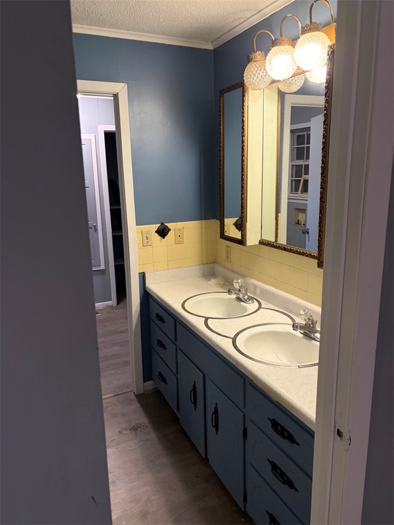 618 Madden Road Jacksonville, AR 72076 - Photo 32 of 34 Bathroom vanity featuring dual inset sinks and a laminate countertop