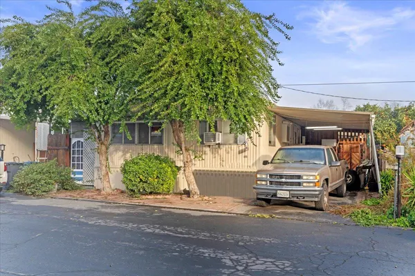 a car parked in front of a house