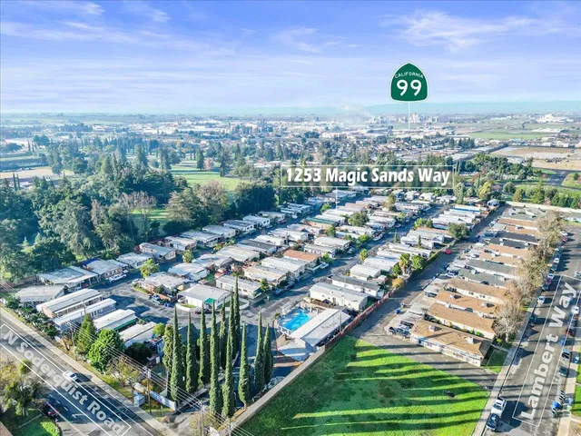 an aerial view of a city