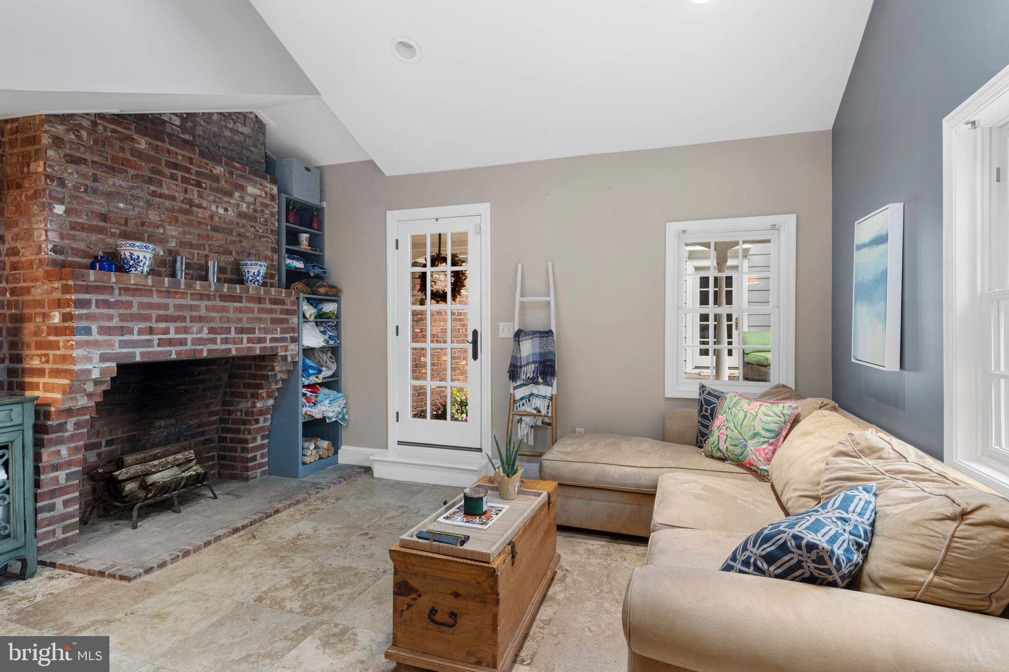 2 Private Way Wayne, PA 19087 - Photo 46 of 61 Pool house living room with fireplace