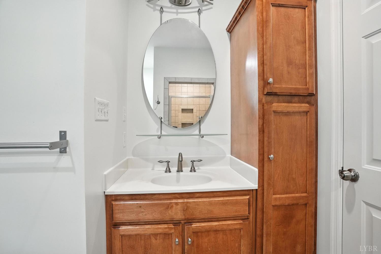 1433 Piney Mountain Road Appomattox, VA 24522 - Photo 26 of 68 a bathroom with a sink vanity and a mirror