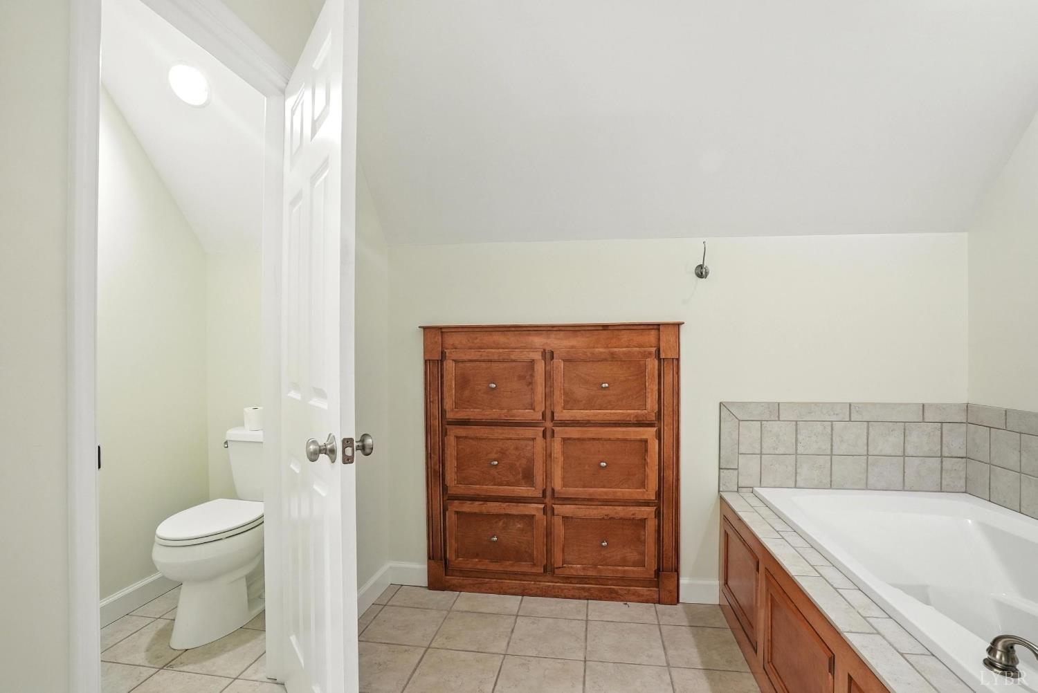 1433 Piney Mountain Road Appomattox, VA 24522 - Photo 43 of 68 a bathroom with a granite countertop sink a toilet and bathtub