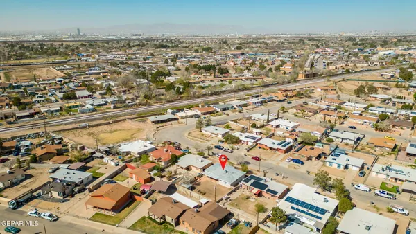 an aerial view of multiple house