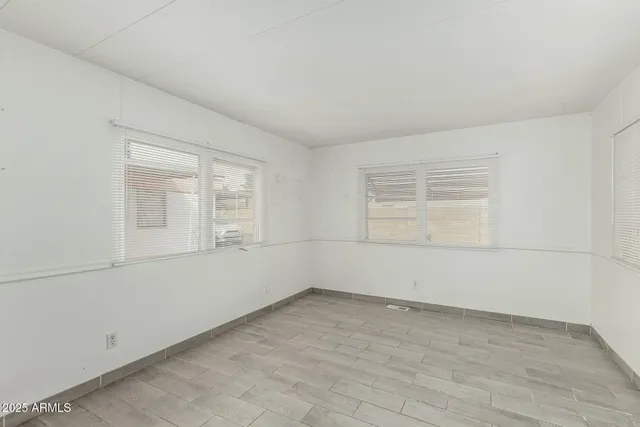 an empty room with a window