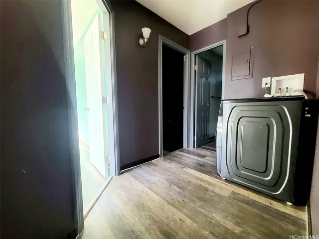 a view of a storage and utility room