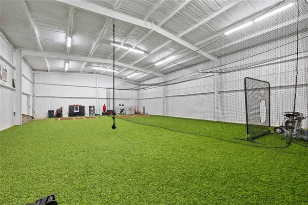 a view of a backyard with projector