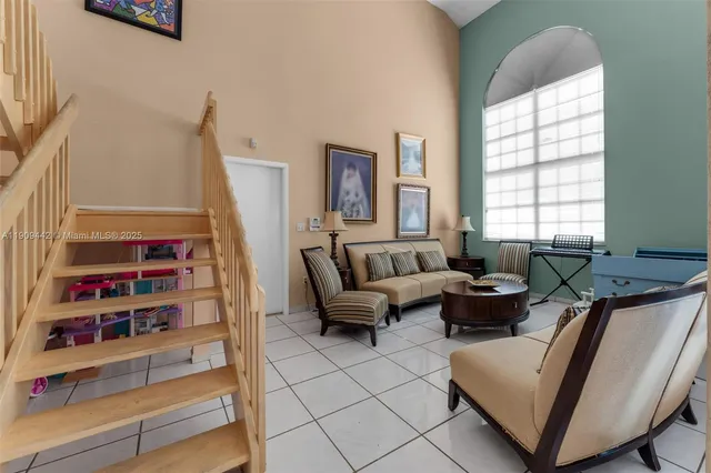 a living room with furniture