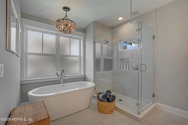 an aerial view of a house with a garden