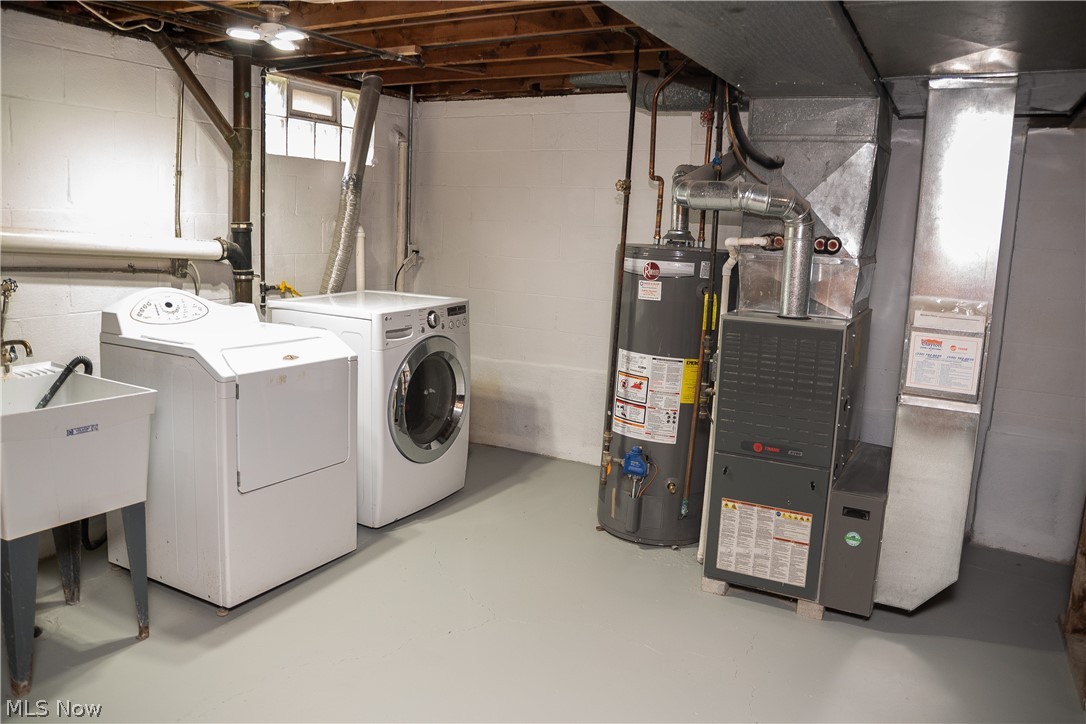 6666 Clingan Road Youngstown, OH 44514 - Photo 39 of 41 Laundry room, furnace and hot water tank.