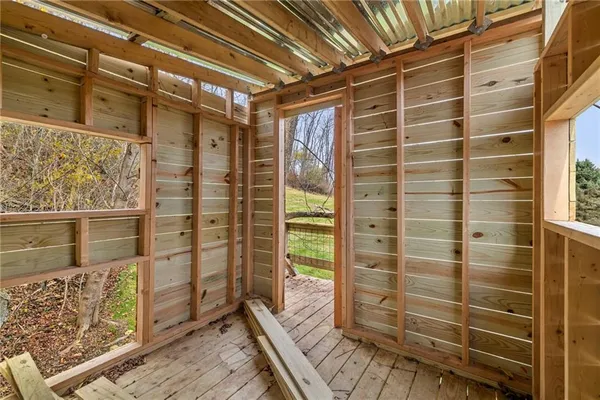 a aerial view of a house with a yard
