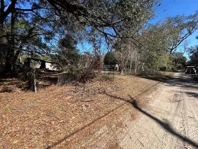a view of a pathway both side of yard