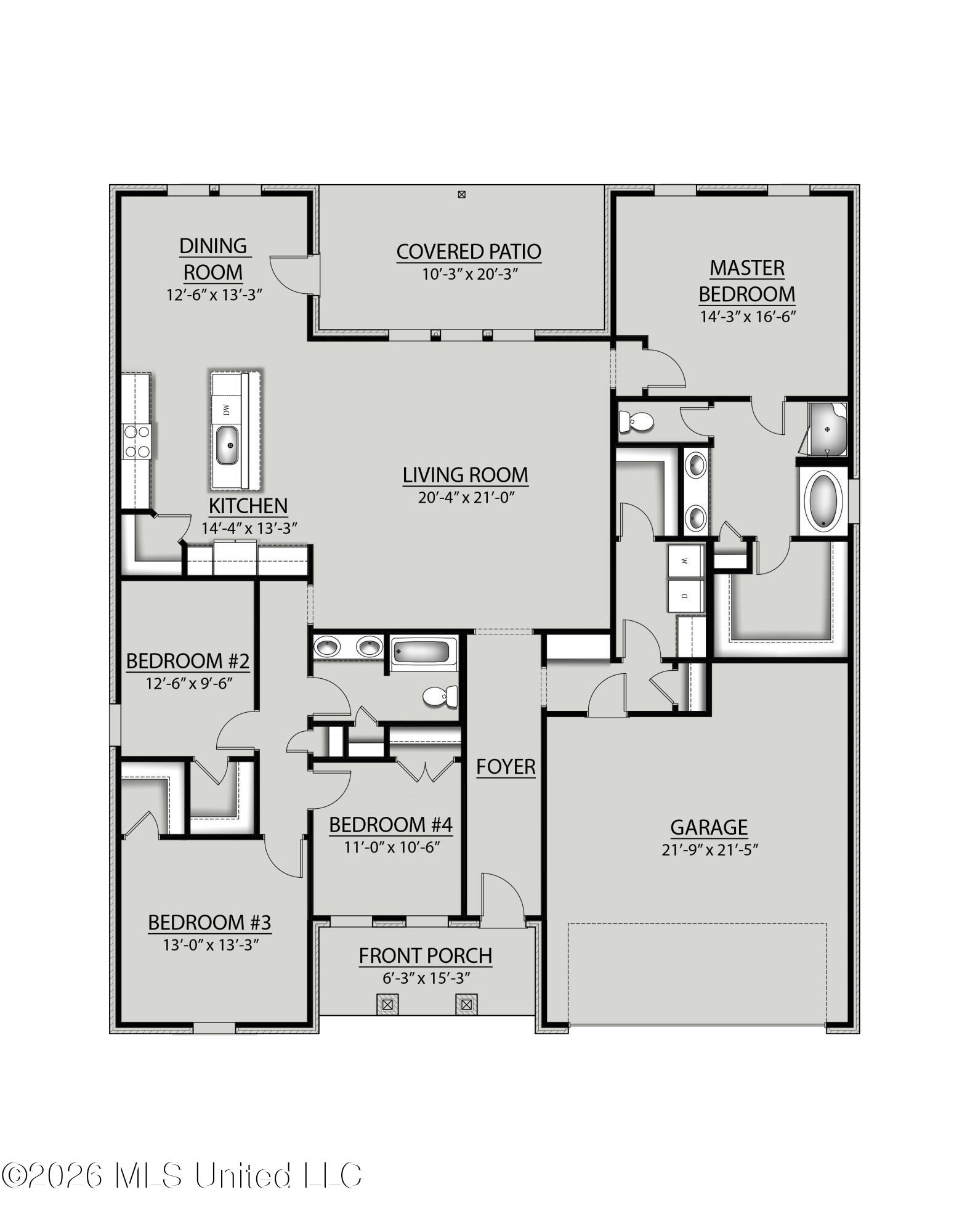 13 Cameron Cove Long Beach, MS 39560 - Photo 2 of 2 Comstock B-H III Floor Plan