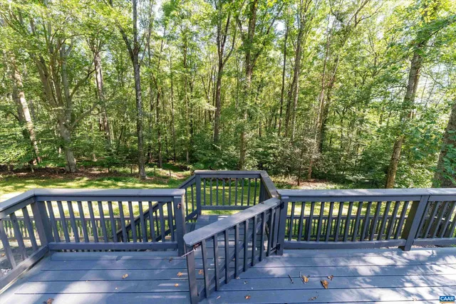 a view of a wooden roof deck