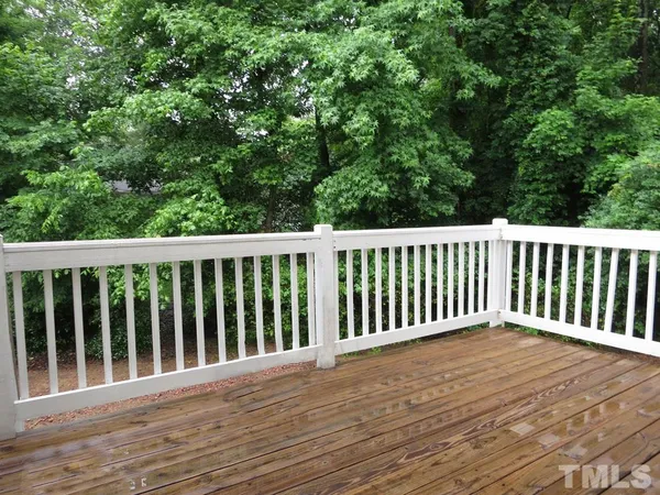 a view of a wooden deck