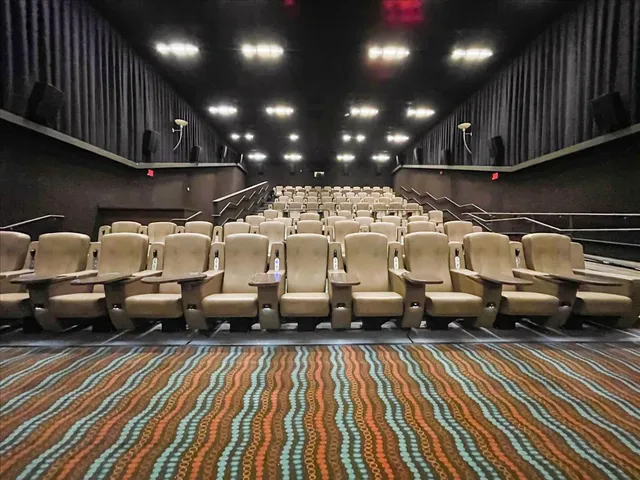 a view of a hallway with wooden shelves