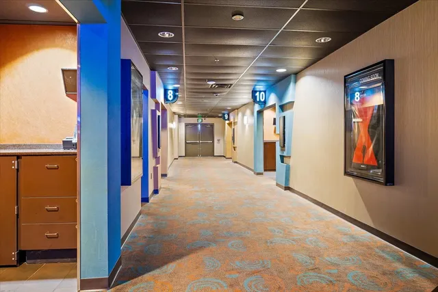 a view of a hallway with a elevator