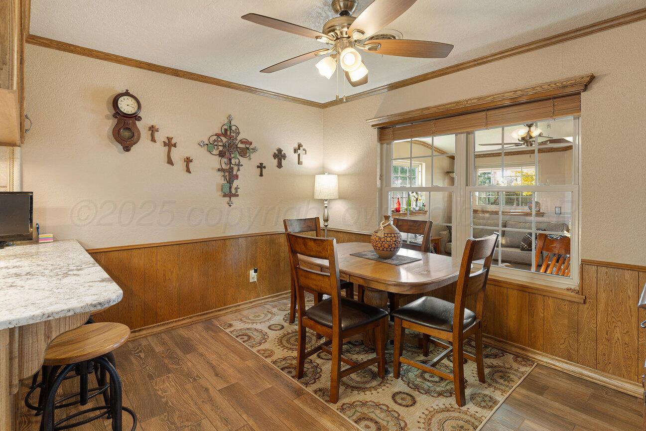 148 Buffalo Trail Fritch, TX 79036 - Photo 20 of 81 a view of a dining room with furniture window and wooden floor