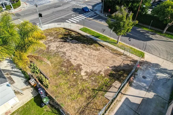 a view of a yard with plants
